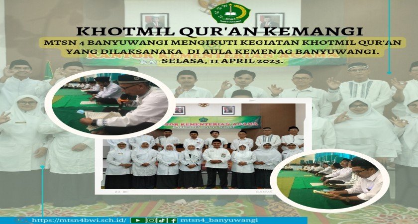 MTsN 4 Banyuwangi Ikuti Khotmil Qur'an Kemangi